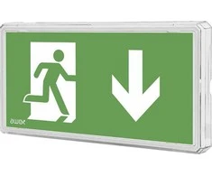 AWEX Avarinis būstas EXIT S IP65 LED 1W 3h dvigubos paskirties PT balta + PU34 ETS / 1W / CSA / PT / WH
