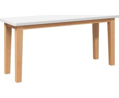 Suoliukas 90 cm Balta medžio masyvo guma