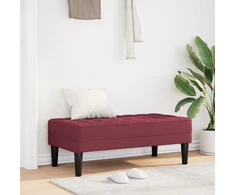 suoliukas su pagalve Vyno raudona 113 x 57 x 39 cm audinys