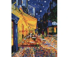 Axendor Painting by numbers BRUSHME, 40x50 cm, naktinė kavinė Arlyje, Vincentas van Gogas, 1 vnt.