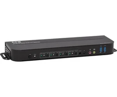 Przełącznik Eaton Tripp Lite series HDMI USB KVM Switch 4-Port 4K 60Hz HDR HDCP 2.2 IR USB Sharing - KVM-/Audio-/USB-Switch - 4 x KVM/Audio/USB - 1 lokalny użytkownik - Desktop