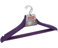 Sauber Medinės pakabos, 3 vnt., alyvinės