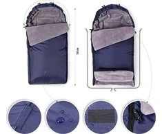 Baby Matex Žieminis vandeniui atsparus vokelis vežimėliui, 80x100 cm, su minkštu mikropluošto pamušalu ir silikoniniu užpildu, skalbiamas mašinoje, saugus kūdikiams