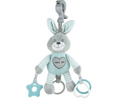 Pliušinis žaislas su vibracija Baby Mix triušis mėtų spalvos