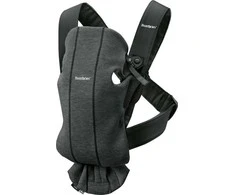 BabyBjorn Baby Carrier Mini 3D Jersey - maža nešioklė naujagimiui | Pilkai juoda