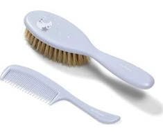 Baby Ono Babyono natūralių šerių plaukų šepetys šukutės mėlynas 567/04