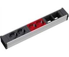 Bachmann BACHMANN CONI 2xCEE7/3 2xCEE7/3 raudona, lizdai su įžeminimu 2x juodi + 2x raudoni