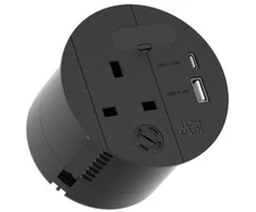 Bachmann BACHMANN LOOP IN CHARGE UK USB A/C22W, maitinimo laidas 2,0 m H05VV-F3G1,5 mm su praėjimo anga