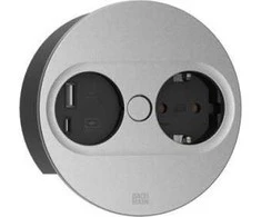 Bachmann BACHMANN TWIST 2 1xCEE7/3 1xUSB A/C 22W 0.2m GST18 sidabrinis apvalus