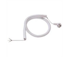 BACHMANN spiralinis kabelis 1-4m baltas, H05VV-F 3G1.5mm AEH/CEE7/7