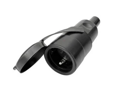 Bachmann Wtyczka gumowa CEE7/3, zdejmowana pokrywa, VDE, IP44, juoda (BM0028126)