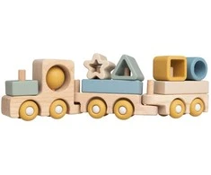 Babys Only Baczek vienintelis kūdikio medinis žaislinis traukinukas 10+ Swirl BO-860.852.810.50
