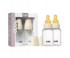 Bibs SEILINTUKAI - Kūdikių buteliukai su apvaliais latekso buteliukais, 2 vnt., lėto srauto - Dramblio kaulo spalvos - 150 ml