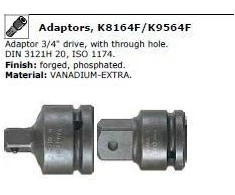 Adapteris smūginis iš 3/4" į 1/2" Bahco