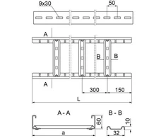 Baks kabelių kopėčios DKD100H60/3N