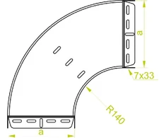 Baks Alkūnė kablowa KKPP/KKPOP100H60 100mm (160814)