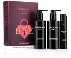 Balmain Locks of Love rinkinys Balmain Professionnel: Vyrams, Plaukų šampūnas, Suteikiantis apimties, 250 ml + Vyrams, Plaukų kondicionierius, Suteikiantis apimties, 250 ml + Vyrams, Galvos odos serumas, Plaukų augimui skatinti, 50 ml Vyrams