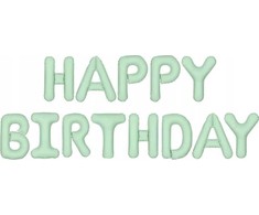 PartyDeco Folinis balionas Happ Birthday žalsvas 340x35cm