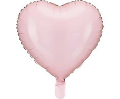 PartyDeco Folinis balionas "Širdelė" 45cm švelniai rausvas