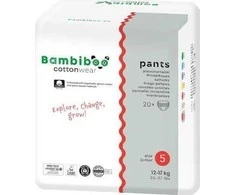 Bambiboo „Pampers Cottonwear 5“, 12–17 kg, 20 vnt.