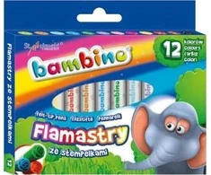 BAMBINO antspaudų rašikliai 12 spalvų
