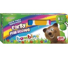 Bambino plakatų dažai, 8 spalvų, 20 ml