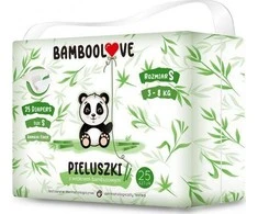 BambooLove bambuko pluošto vienkartinės sauskelnės S (3-8 kg) 25 vnt.