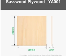 Liepų fanera - 3mm - 300x300mm - Bambu Lab - 6vnt