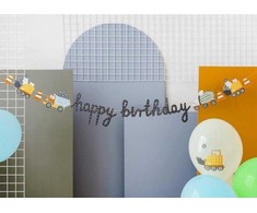 PartyDeco Girlianda Statybinės mašinos, 2m