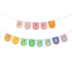 PartyDeco Girlianda marga Happy Birthday, 163x12 cm