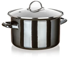 Banquet EMALINIS PUODAS 24cm 3,7L SU DANGIU BANKETAS METALINIS Juodas