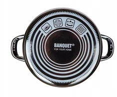 Banquet EMALINIS PUODAS 24cm 3,7L SU DANGIU BANKETAS METALINIS Juodas