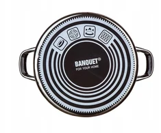 Banquet EMALINIS PUODAS 26cm 6L SU DANGIU BANKETAS METALINIS Juodas