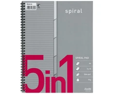 Bantex A4+ studentų bloknotas su spirale 5w1 liniuotas 5x15 lapų (400054639)