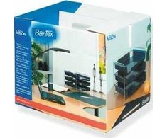 Bantex Brevbakkesæt Vision 3 bakker sort + 1 forkromet stativ