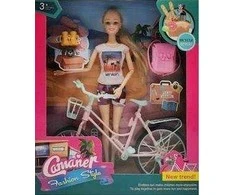 Barbie Lėlė komplektas su rowerem