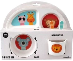 Barbo Toys 5 vnt. melamino vaikiškų stalo įrankių rinkinys, bobo