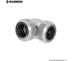 Barrow Multi-Link Adapteris 90 Degree 12mm OD to 12mm OD Hardtube – sidabrinis