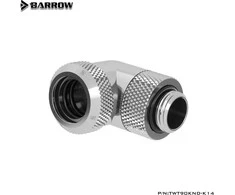 Barrow Multi-Link Adapteris Connection 90 Degrees G1/4 Inch AG to 14mm OD Hardtube – Rotatable, Sidabrinis