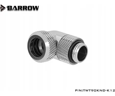 Barrow Multi-Link Adapteris Connection 90 Degrees G1/4 Inch AG to 12mm OD Hardtube – Rotatable, Sidabrinis