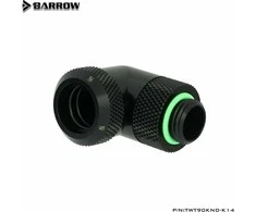 Barrow Multi-Link Adapteris Connection 90 Degrees G1/4 Inch AG to 14mm OD Hardtube – Rotatable, Juodas