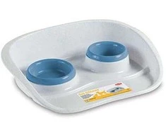 Stefanplast Dubenėliai gyvūnų maistui su laikikliu 46x35x11cm Mėlyna/Balta