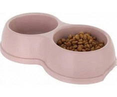 Barry King Dvivietis plastikinis indelis šunims ir katėms L, 1,2L, smėlio spalvos, 35x20cm,
