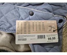 Barry King Mėlyna dygsniuota šuns striukė su meškiuko ženkliuku, 3XL 60 dydis