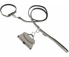 Barry King Odinė pavadėlė šunims, pilka/juoda, XS-S, 12mm/120cm
