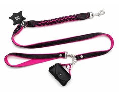 BarryKing Flamingo Force pintas pavadėlis – rožinis su nuimama rankena 25 mm / 140 cm