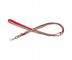 BarryKing Šuns pavadėlis, liaudies raštas, reguliuojamas, juostinis, 10 mm / 220 cm, raudonas