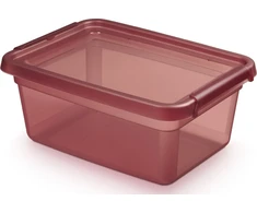 Orplast Basestore container with lid and clips, 28x38x16 cm 12,5 L rhubarb