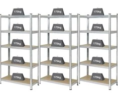 Basetech Basetech 2142910 Stovas sunkiems daiktams 175 kg rinkinys 3 vnt. (P x A x G) 900 x 1800 x 400 mm GS metalas, MDF medinės grindys cinkuotos, sidabras