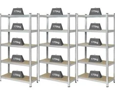 Basetech Basetech 2142910 Stovas sunkiems daiktams 175 kg rinkinys 3 vnt. (P x A x G) 900 x 1800 x 400 mm GS metalas, MDF medinės grindys cinkuotos, sidabras